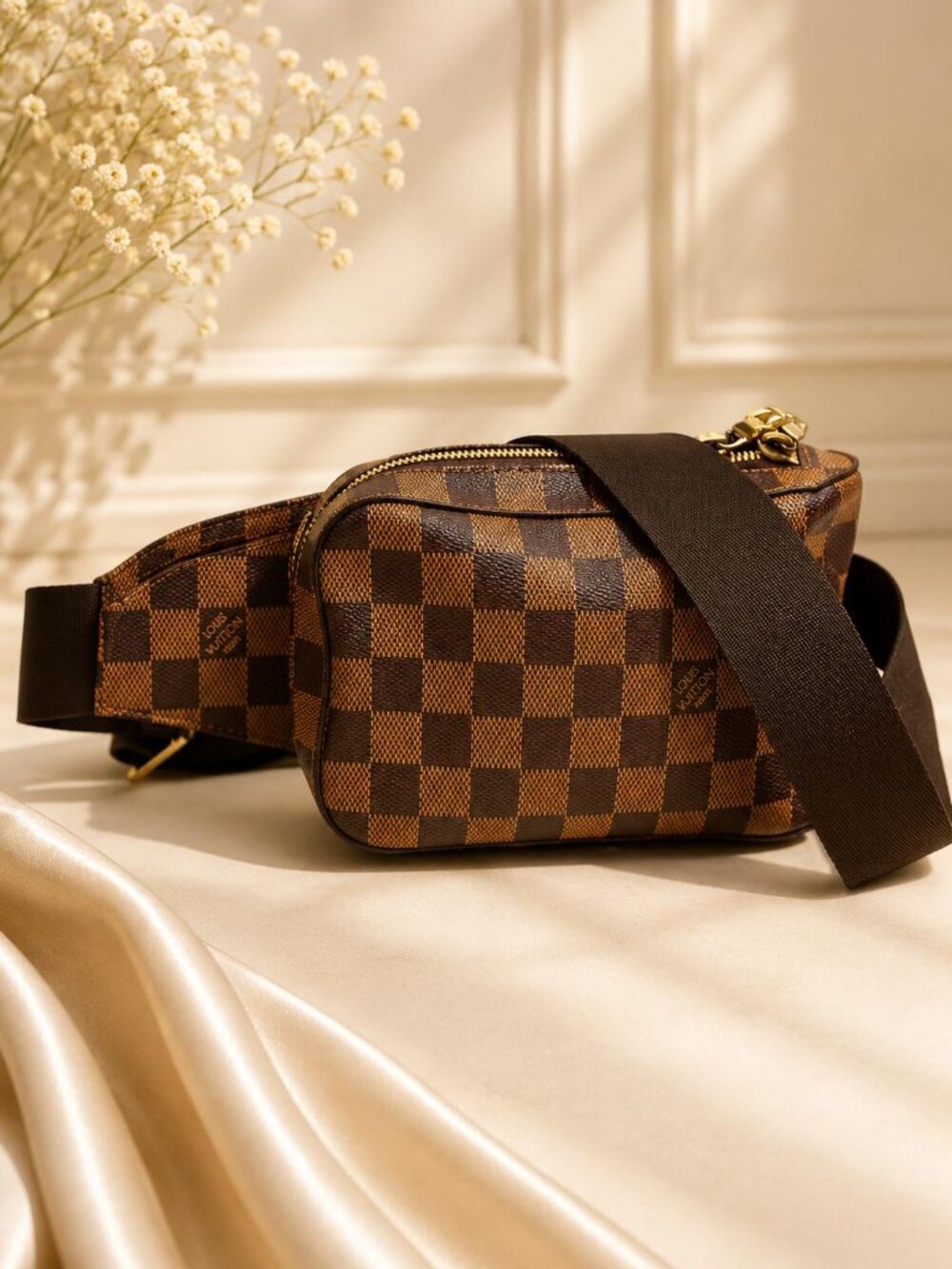 Authentic Louis Vuitton Geronimos Damier Ebene Bum Bag Sling Crossbody Waist Bag